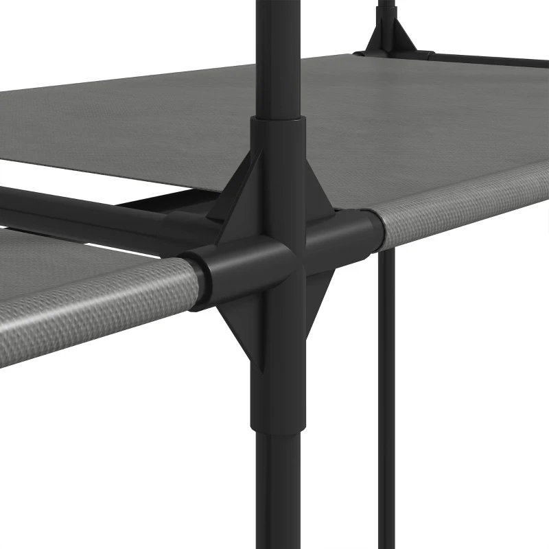 HOMCOM Textiele kledingkast, draagbaar, zonder gereedschap, met 3 kledingroedes en 5 planken, 182 x 43 x 182 cm, zwart