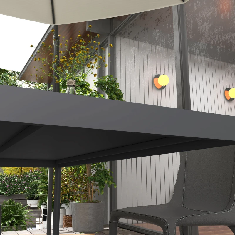 Outsunny Tuintafel Buitentafel, weerbestendig, Aluminium, 145 x 90 x 74 cm, Donkergrijs