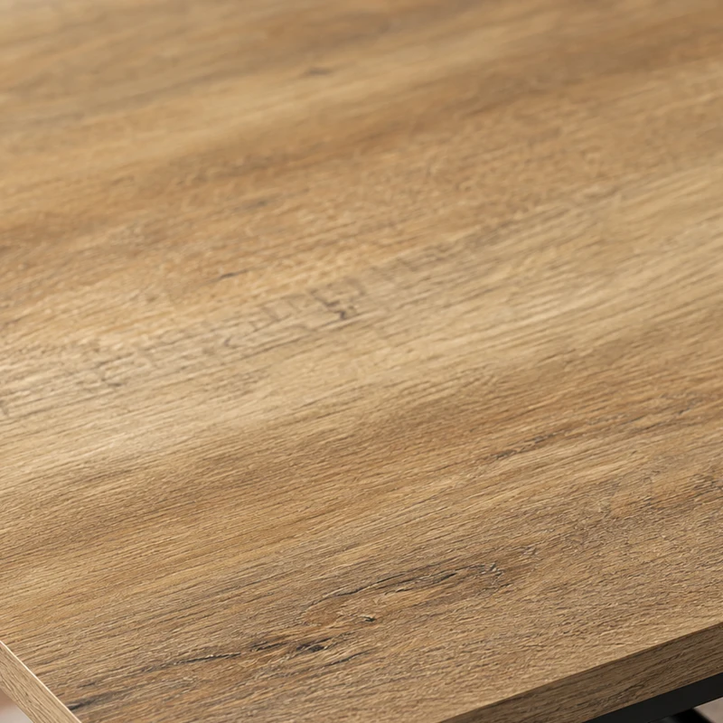 HOMCOM 4-delige eettafelset, industriële keukentafel met 2 stoelen en bank voor 4 personen, gevoerde zittingen van PU-leer, bruin