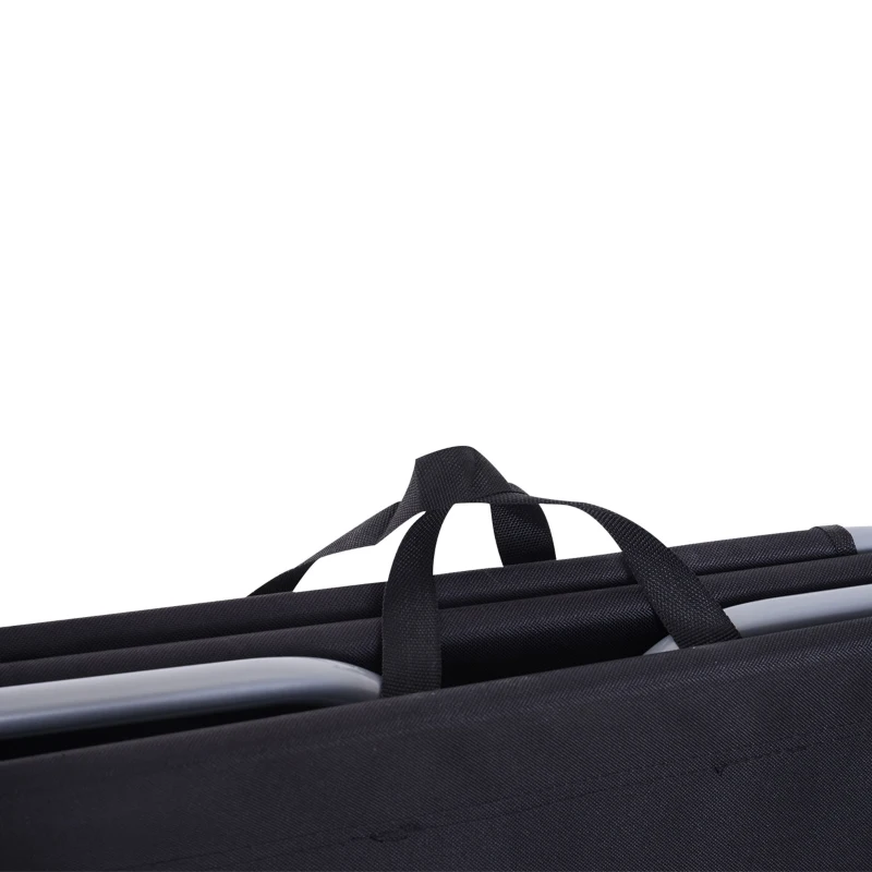 Outsunny Opvouwbare ligstoel met verstelbare rugleuning, roestvrij metalen frame, 187 x 55 x 24, zwart