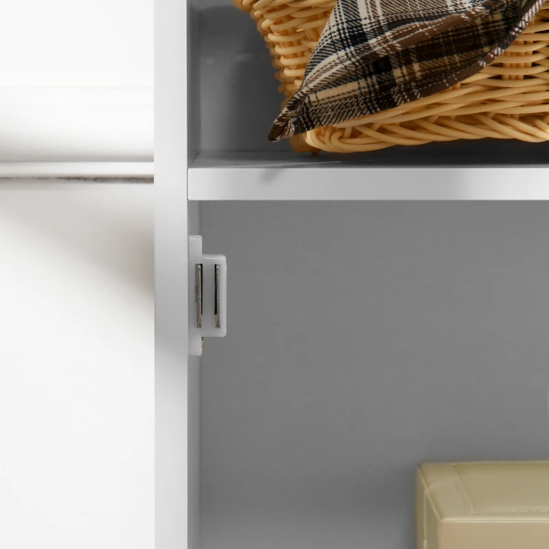 HOMCOM Mobiletto da terra  e un Armadietto 2 Ripiani Anta in MDF Bianco Bagno MDF 40L x 23P x 80A cm Bianco