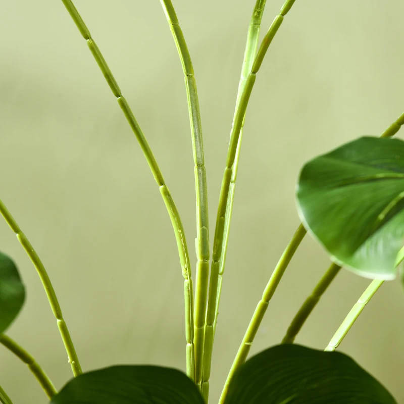 HOMCOM Pianta Artificiale Monstera Alta 180cm per Interno ed Esterno con Vaso Incluso