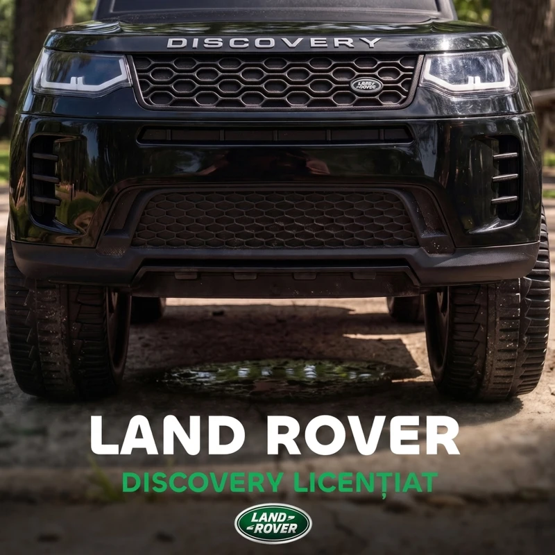 AIYAPLAY Mașinuță Ride-on Land Rover cu Mâner și Bară de Protecție, din PP și Oțel, 84 x 40 x 94,5 cm, Negru