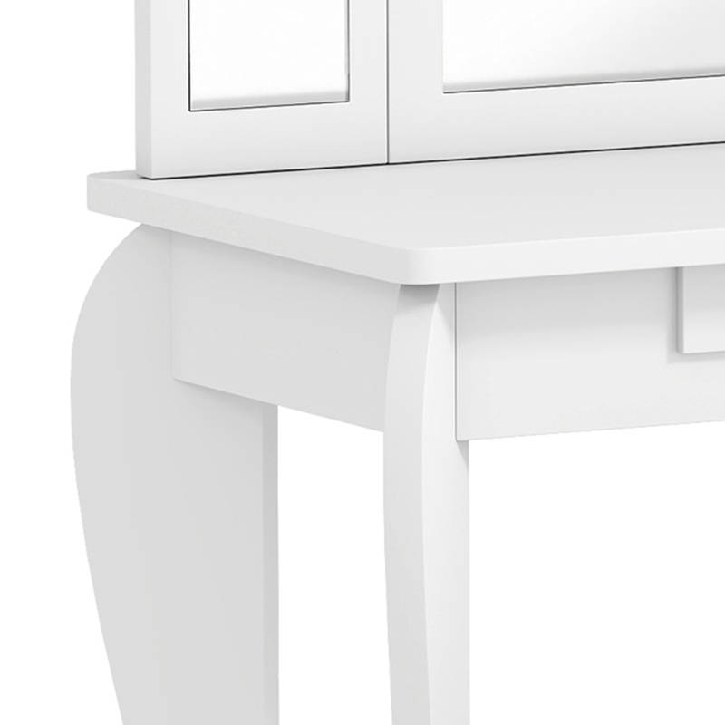 HOMCOM Kids Dressing Table Set, with Mirror and Drawer - White