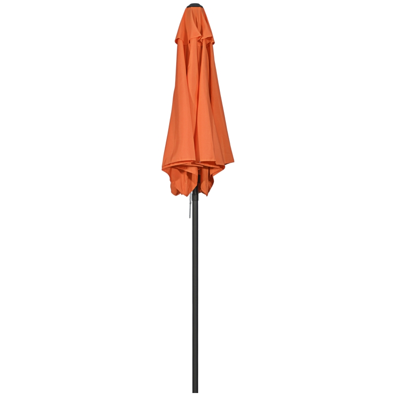 Outsunny Parasol Ø196 cm met Kantelfunctie, Zeshoekige Balkonparasol voor het Strand, Balkon en Tuin, Oranje
