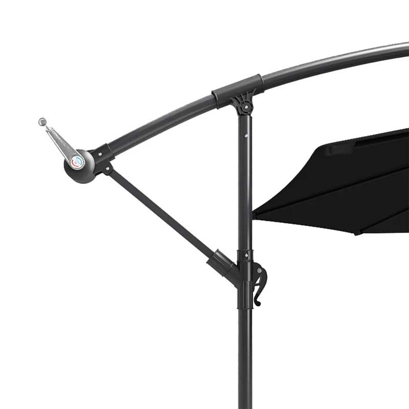 Outsunny 3 m Overhanging Cantilever Parasol, with Cross Base - Black