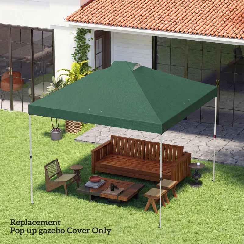 Outsunny Toldo de Pérgola de Recambio 3x3 m Techo de Repuesto para Carpa Plegable de Tela Oxford 210D Protección UV 50+ Verde