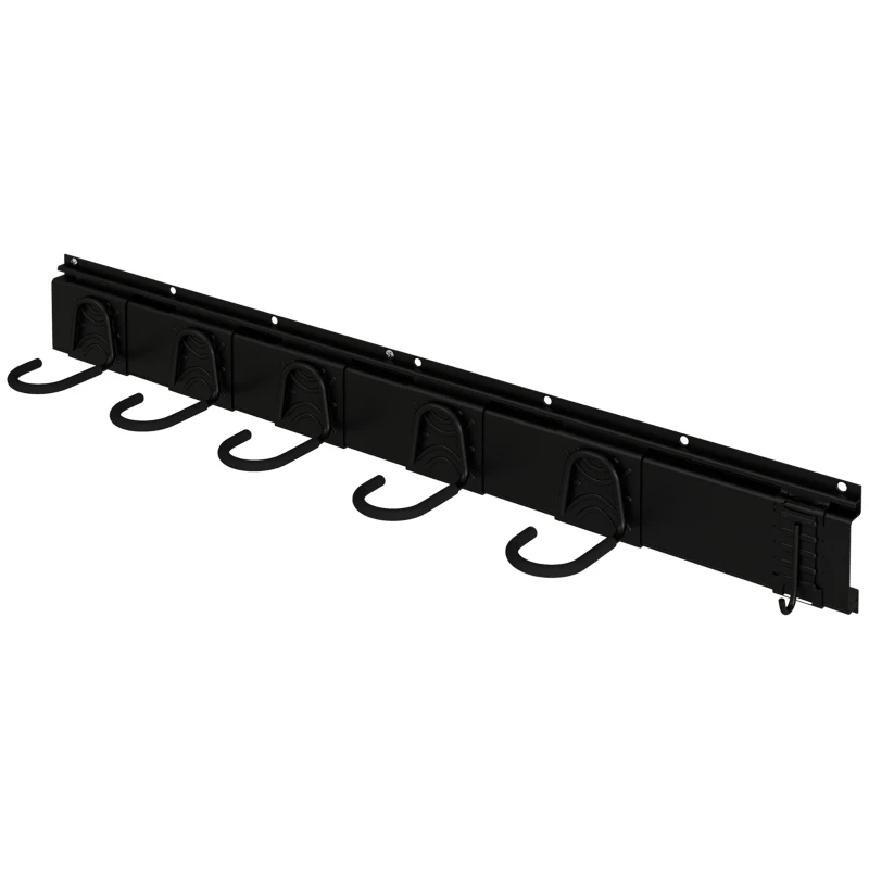 SPORTNOW Support mural pour vélos, rangement 5 vélos et 3 casques, crochets de rangement réglables, porte-vélos, 121,5 x 10 cm