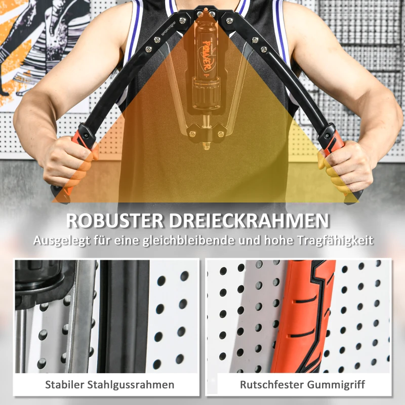 SPORTNOW Power Twister 10-200kg Instelbaar Hydraulisch Armtrainingsapparaat 43 x 16 x 5 cm Zwart+Rood