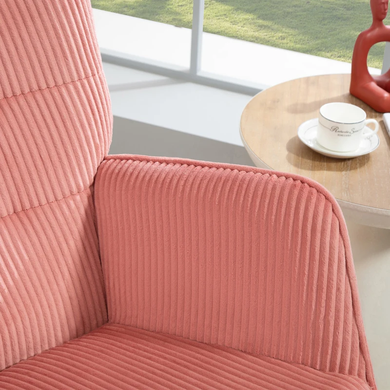 HOMCOM Schommelstoel, relaxstoel, schommelfauteuil, belastbaar tot 120 kg, polyester, 98 x 71 x 101 cm, Roze