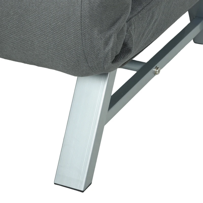 HOMCOM Single Sofa Bed, 3-in-1 Convertible Folding Chair Bed with Adjustable Backrest, Removable Armrests, Dark Grey