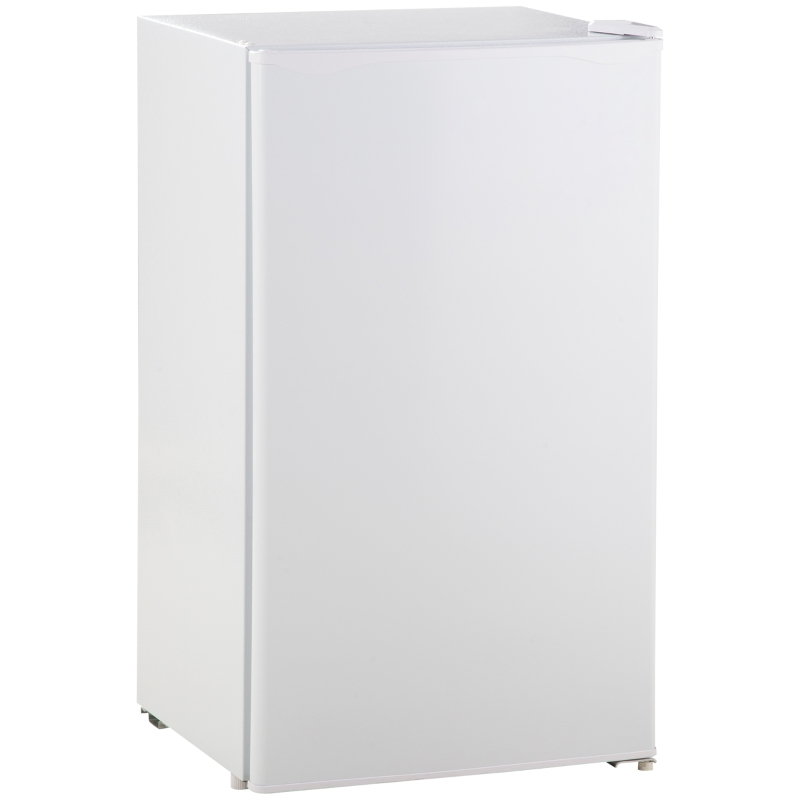 HOMCOM Mini-koelkast, 91 liter capaciteit, vriesvak, verstelbare schappen, stille werking, compacte afmetingen, kunststof, staal, wit(m-11)