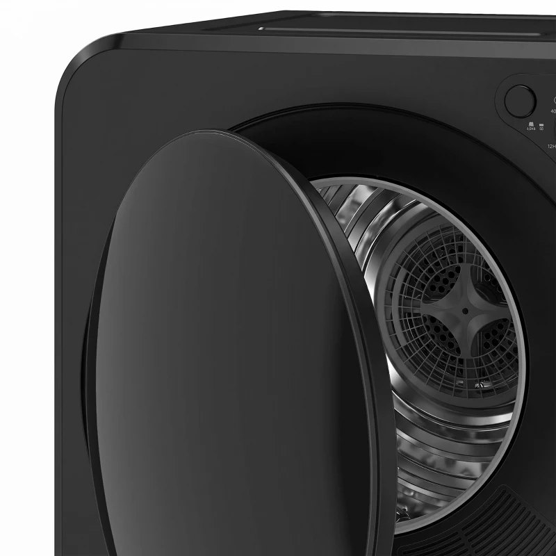 HOMCOM Sèche Linge à Évacuation Compact 2,5Kg, Sèche-Linge Électrique 400/800 W, 5 Modes de Séchage, Charge Frontale, Noir