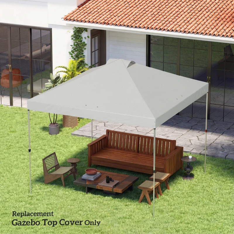 Outsunny Toldo de Pérgola de Recambio 3x3 m Techo de Repuesto para Carpa Plegable de Tela Oxford 210D Protección UV 50+ Blanco
