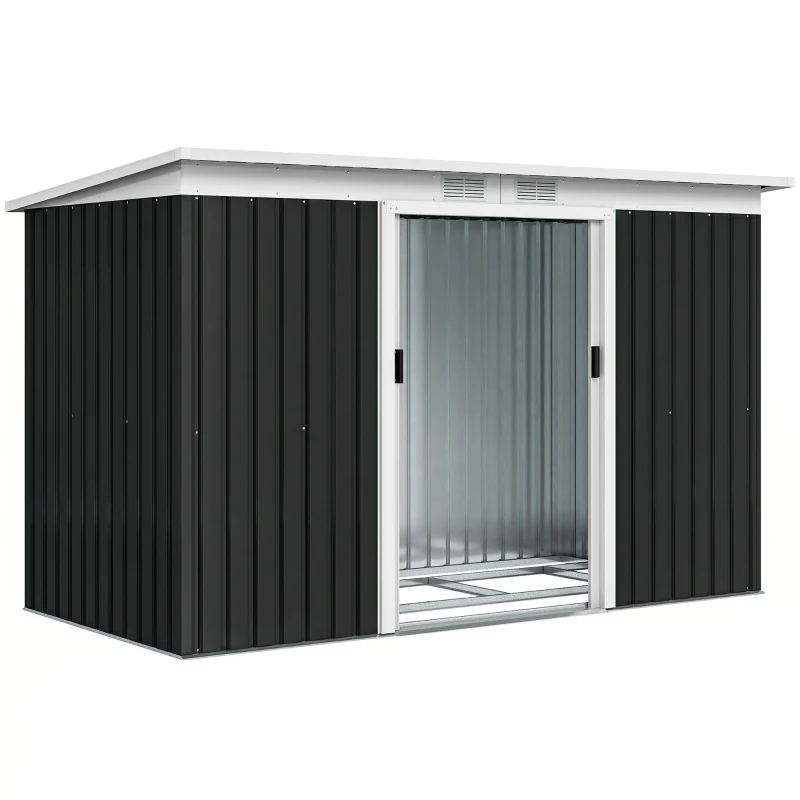 Outsunny Tuinschuur met schuifdeur grijs(m-17)