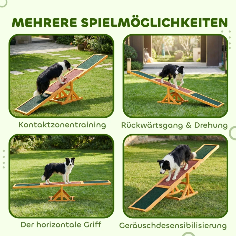 PawHut Hundewippe für Agility Training, rutschfest, bis 50 kg belastbar, 180 x 30 x 30 cm