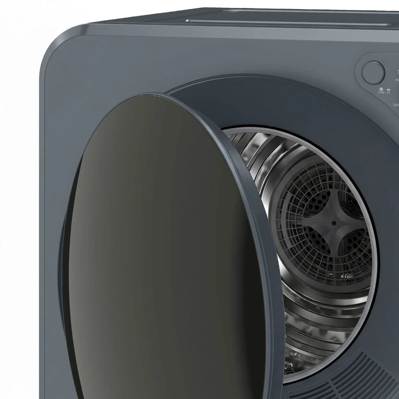 HOMCOM Mini wasdroger 4 kg, 5 programma's, tot 60 ℃, 800/400 W, afvoerdroger met RVS trommel, grijs