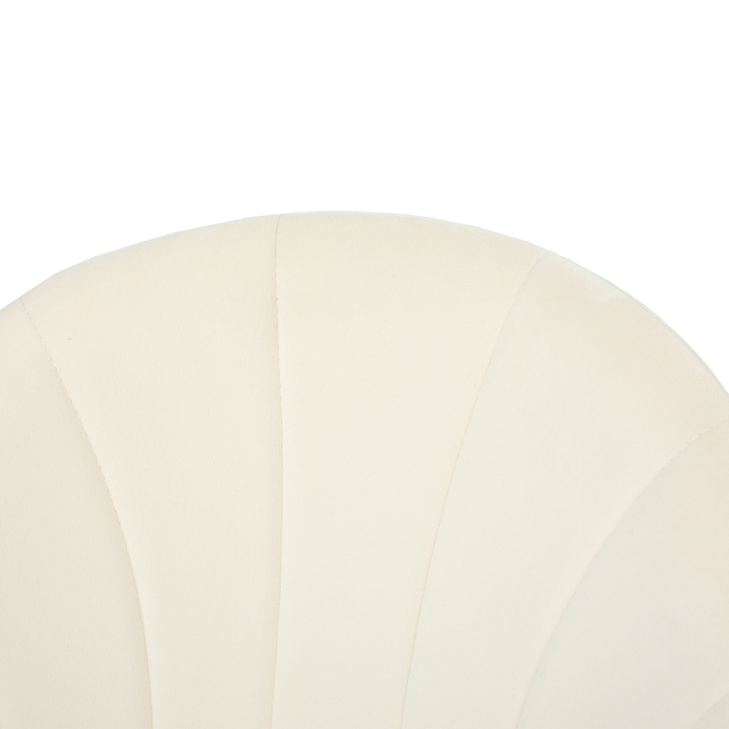 HOMCOM Lot de 2 chaises de salle à manger, chaises de cuisine rembourrées sans accoudoirs, pieds en acier, 52x55x79cm, crème