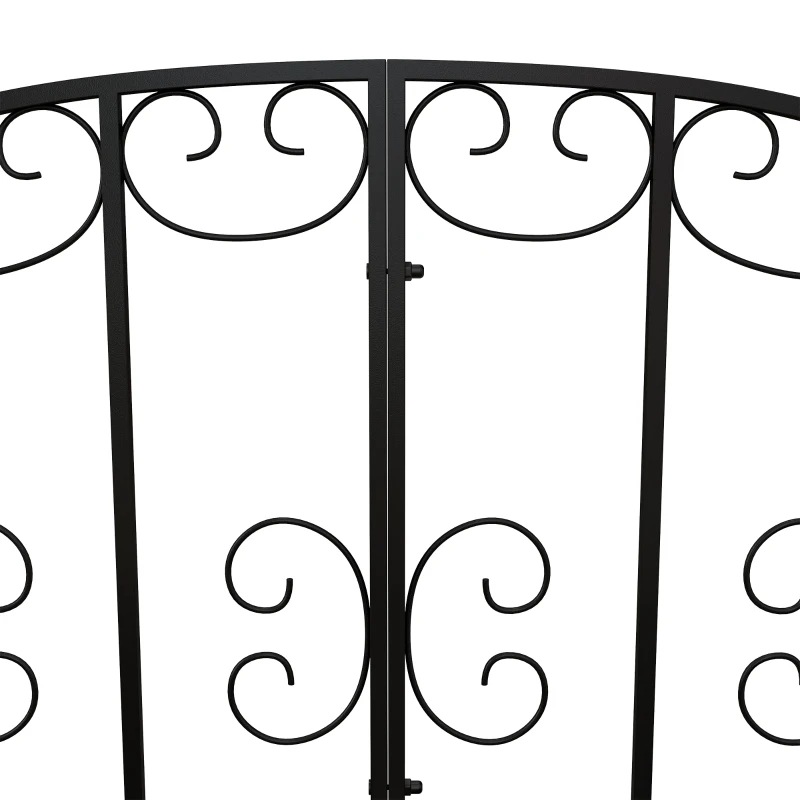 Outsunny Vintage Metalen Tuinbrug - Decoratie voor Tuin en Vijver - 119x67x70 cm - Zwart
