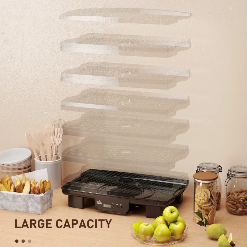 HOMCOM 40-70°C Six-Tray Food Dehydrator - Black