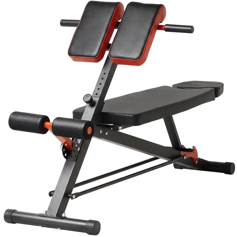 HOMCOM Banco de Pesas Multifuncional Banquillo de Gimnasio Completo Respaldo Inclinable en 3 Posiciones 64x146x73,5-85 cm Negro
