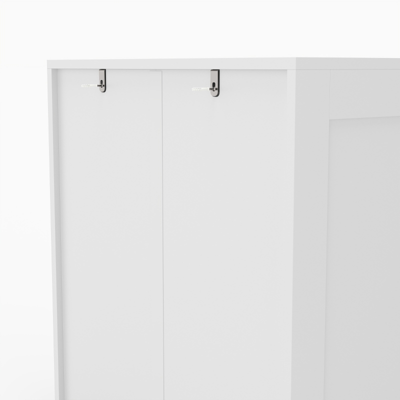 HOMCOM Smalle badkamerkast met 2 laden en verstelbare legplank, 60 x 30 x 108 cm, wit
