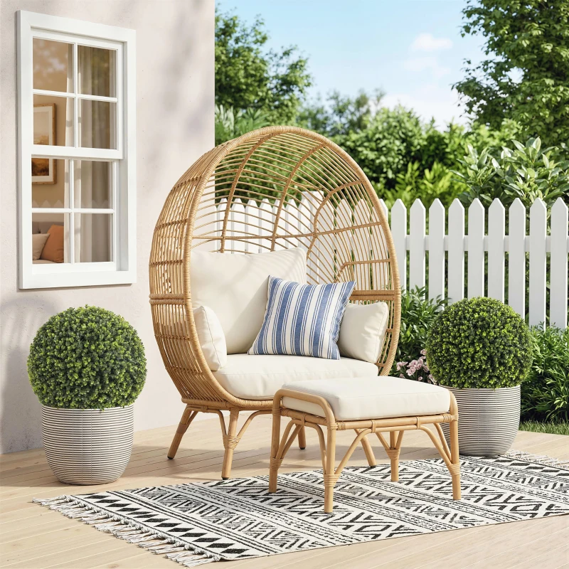 HOMCOM 52 cm Kunstmatige Eucalyptusballen in Set van 2, UV-bestendige Decoratieve Planten met 1086 Bladeren voor Binnen en Buiten