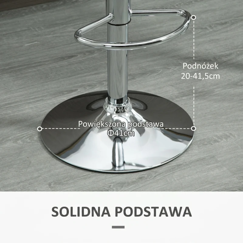 HOMCOM Hokery Zestaw 2 z nowoczesnym wzornictwem do 120 kg (jedno krzesło) Krzesła barowe Białe