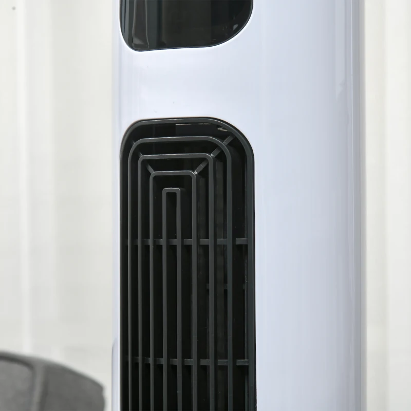 HOMCOM Ventilateur colonne oscillation 70° minuterie 12h panneau de capteur LED 45W télécomande 2 modes de contrôle blanc