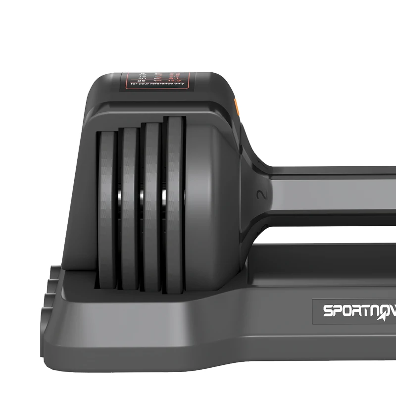 SPORTNOW Haltères Réglables Rapide 5 Niveaux, 2 x 11 kg, Verrou de Sécurité, Poignée Antidérapante, Bases de Rangement, Noir