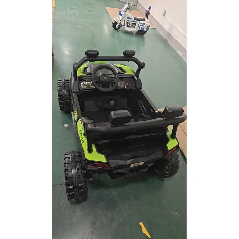 AIYAPLAY Coche Eléctrico Niños 2 Plazas UTV 24V 2 Motores Batería Litio Control Remoto Suspensión Arranque Suave 3-8 Años Verde