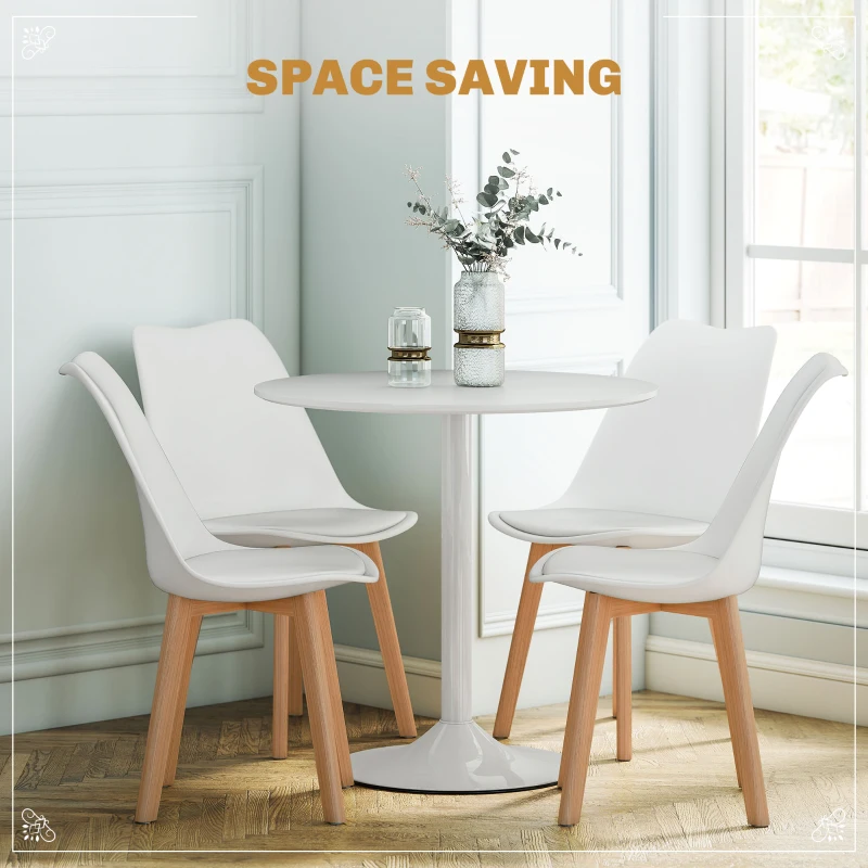 HOMCOM Five-Piece Modern Dining Set - White