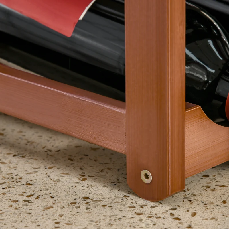 HOMCOM Range-bouteilles casier porte-bouteilles en bois de bambou 4 niveaux 16 bouteilles 43 x 23,5 x 38 cm marron