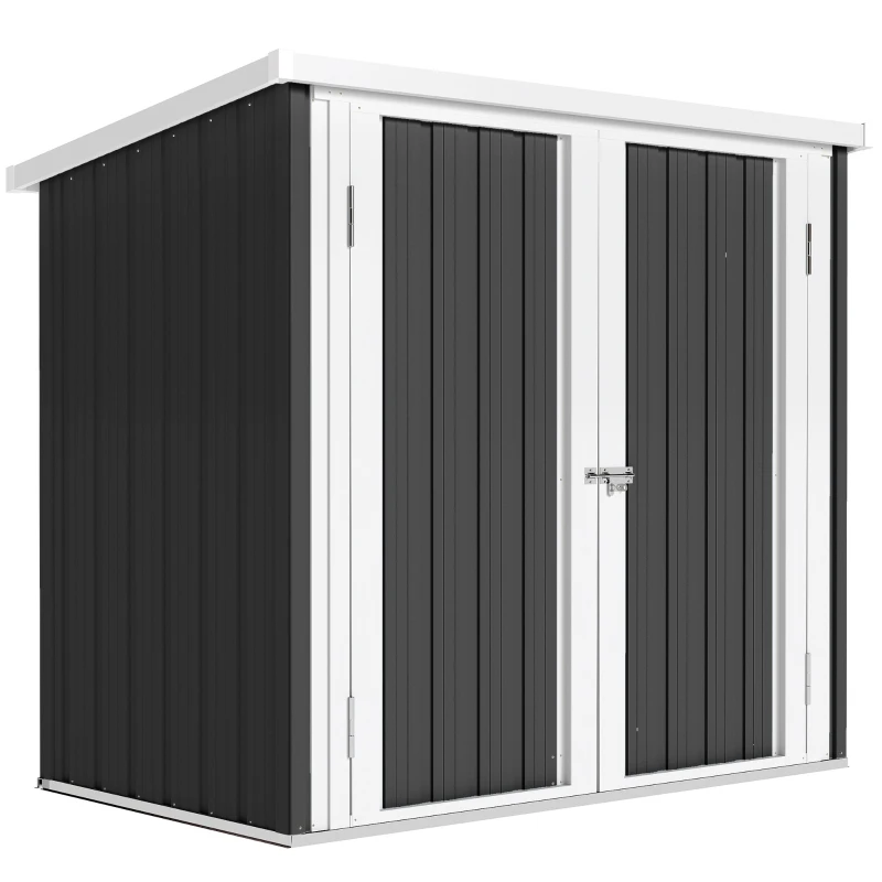Outsunny Cobertizo de Jardín de Exterior 1,26 m² 147x86x134cm con 2 Puertas y Cerradura para Almacenamiento de Herramientas Negro