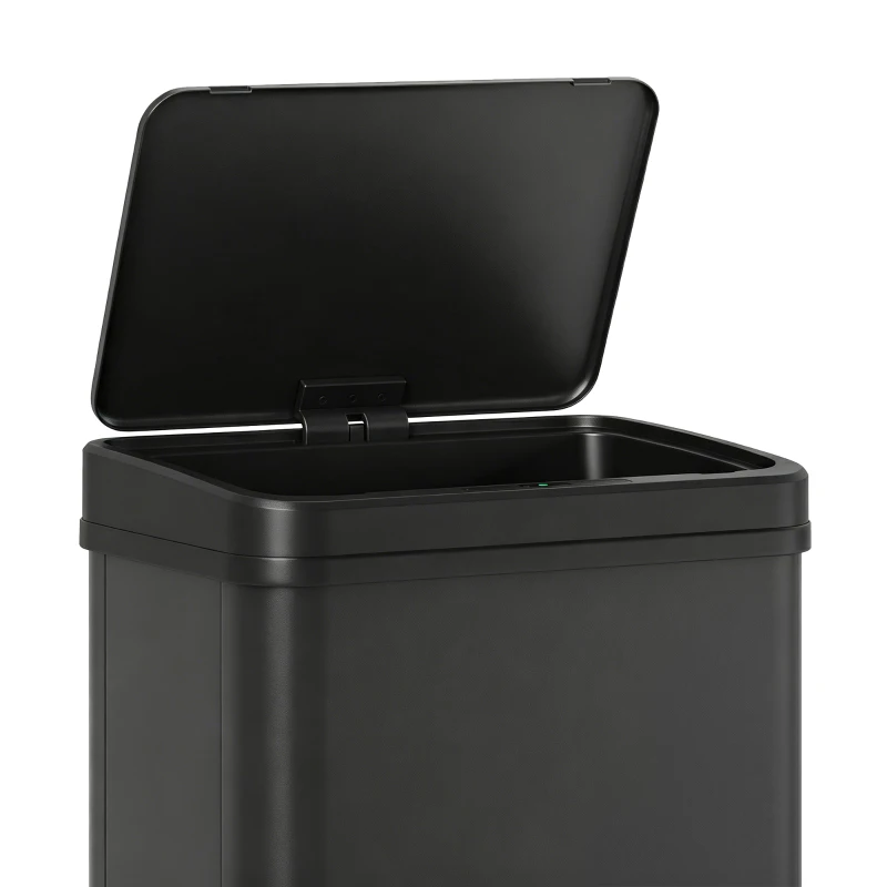 HOMCOM 40L Sensor Bin with Soft-Close Lid, Stainless Steel Automatic Touchless Motion Sensor Kitchen Bin, Black