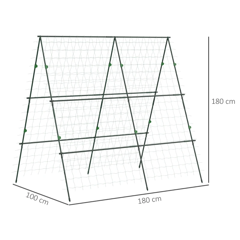 Outsunny trellis, trellis, verstelbare planten trellis met gaas staal groen