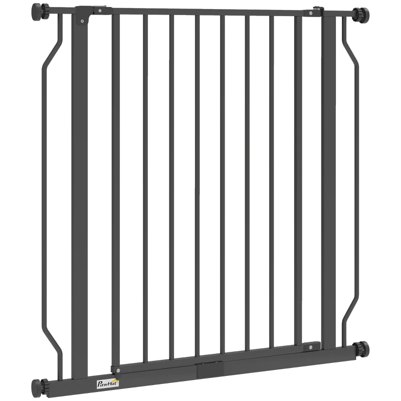 PawHut Extra Wide Dog Gate, with Door Pressure, for Doorways, Hallways, Staircases - Black