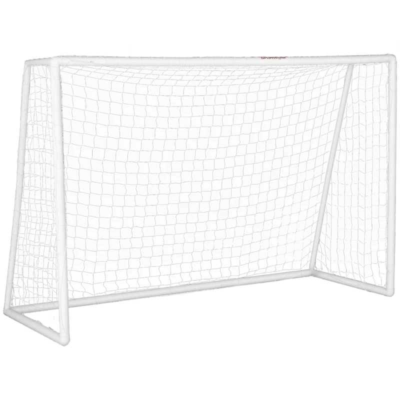 SPORTNOW But de football cage de foot but d'entrainement en PVC - piquets inclus - dim. 300L x 120l x 200H cm blanc