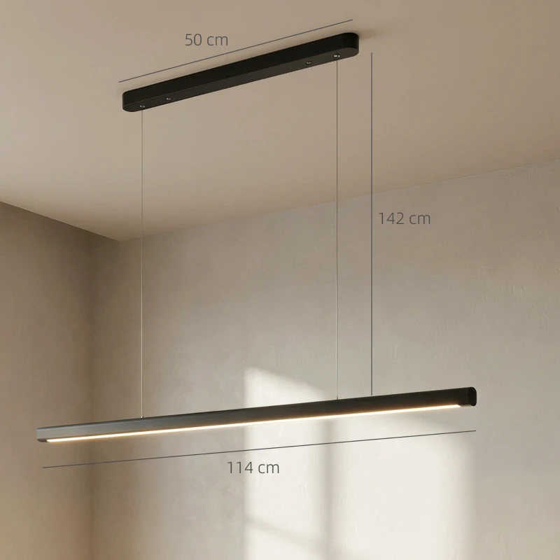 HOMCOM Pendelleuchte mit Fernbedienung und Speicherfunktion, Dimmbar mit einstellbaren Farbtemperaturen