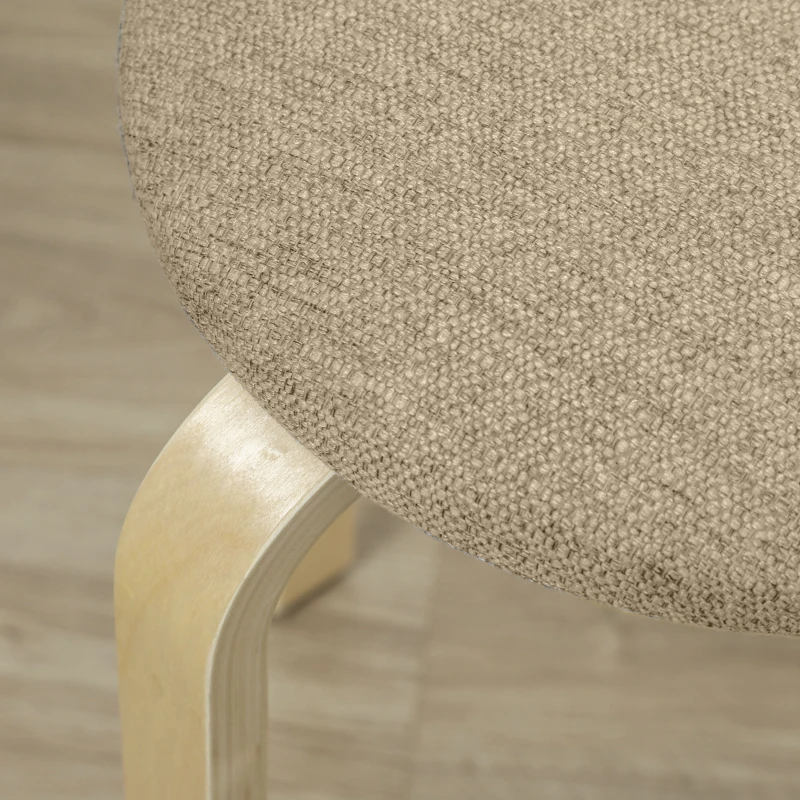 HOMCOM Ensemble de 4 Tabourets Empilables Modernes, Tabourets Ronds sans Dossier avec Assise Rembourrée, 40 x 40 x 45 cm, Kaki
