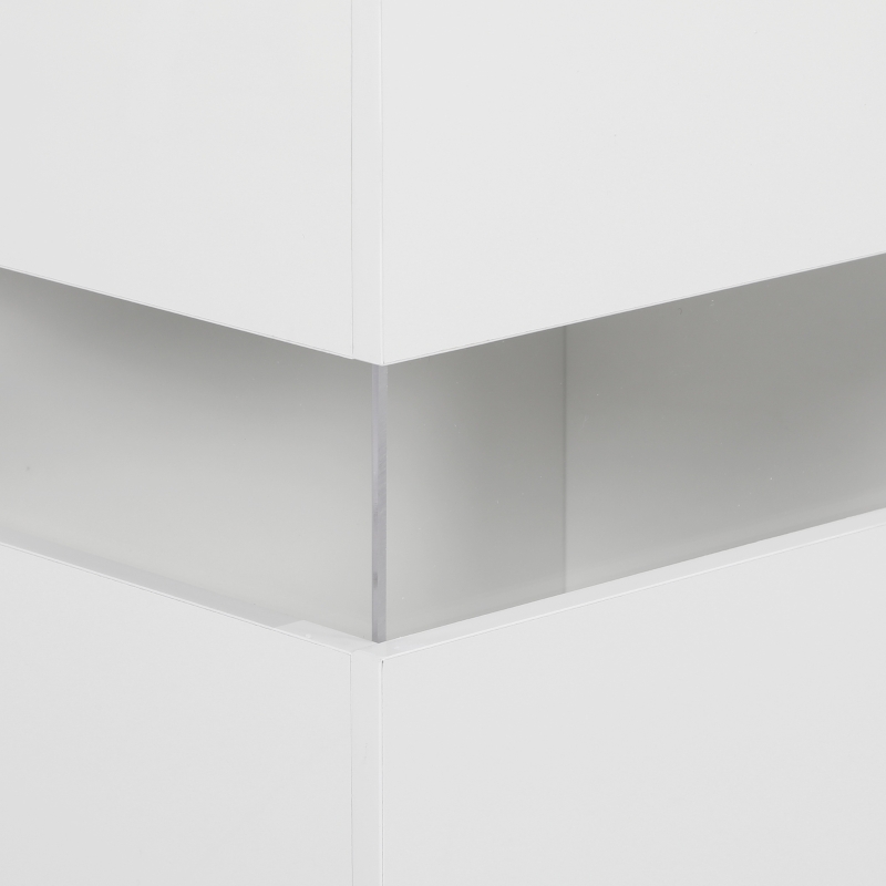 HOMCOM Credenza Moderna con LED Regolabile con Telecomando, 4 Cassetti e 2 Armadietti, 120x34x70 cm, Bianco