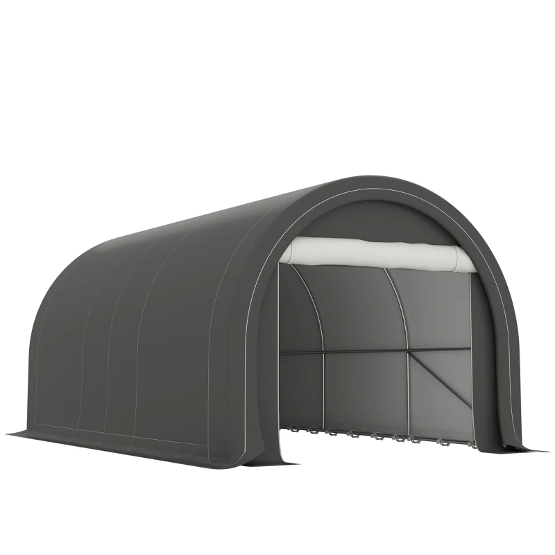 Outsunny Tente de garage résistant à l'eau protection UV UPF 30 + parois latéraux amovibles 5 x 3 m gris(m-12)