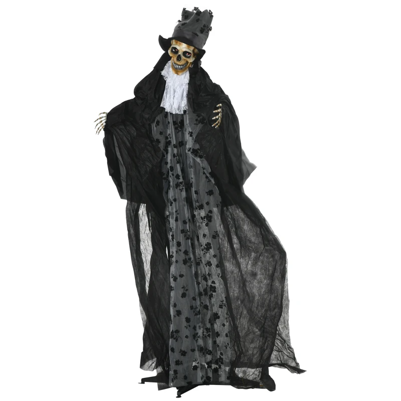 Outsunny Halloweendecoratie spookbruidegom met speciale effecten en geluidsfunctie 110 cm x 18 cm x 183 cm