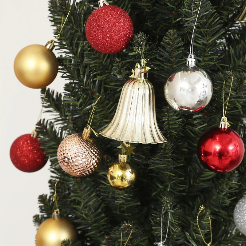HOMCOM Albero di Natale Slim Alto 195 cm Salvaspazio con 390 Rami con Base in Acciaio per Interni, Verde