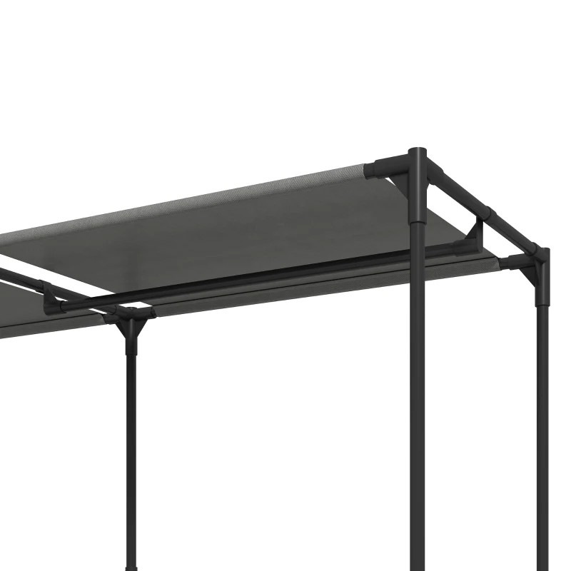 HOMCOM Textiele kledingkast, draagbaar, zonder gereedschap, met 3 kledingroedes en 5 planken, 182 x 43 x 182 cm, zwart