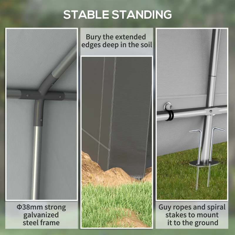 Outsunny 3.6 x 2.1m Portable Outdoor Shed, with Window - Dark Grey