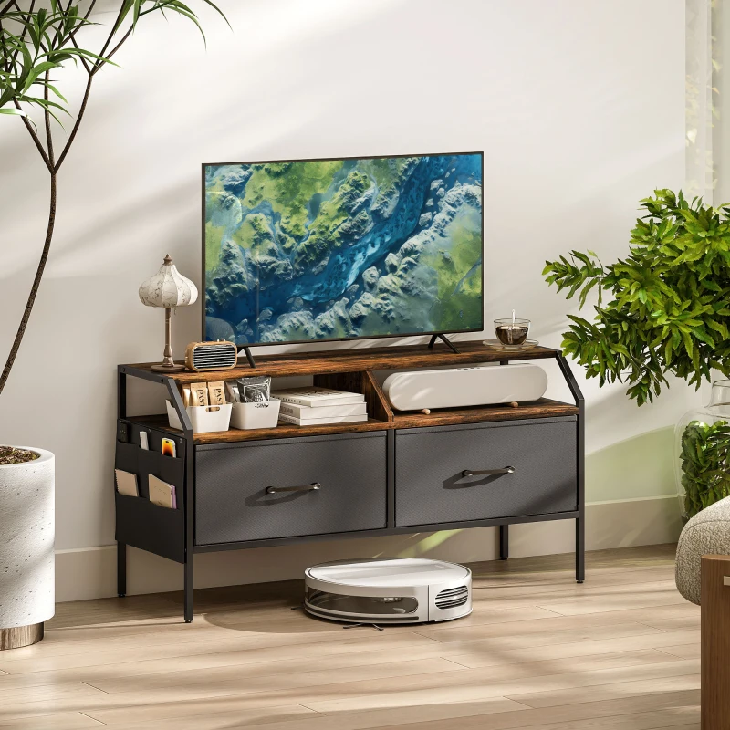 HOMCOM Industrial-Style TV Stand Cabinet - Brown