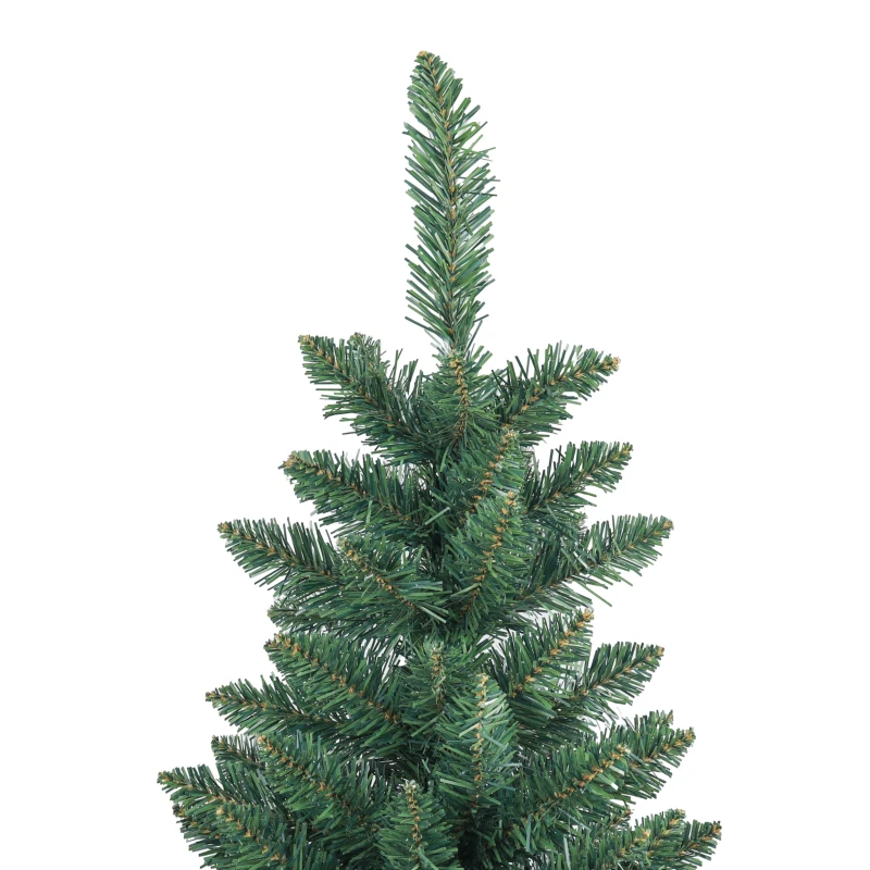 HOMCOM Albero di Natale Artificiale 182.88cm con 479 Rami, Design Alto e Stretto con Base Pieghevole, Verde