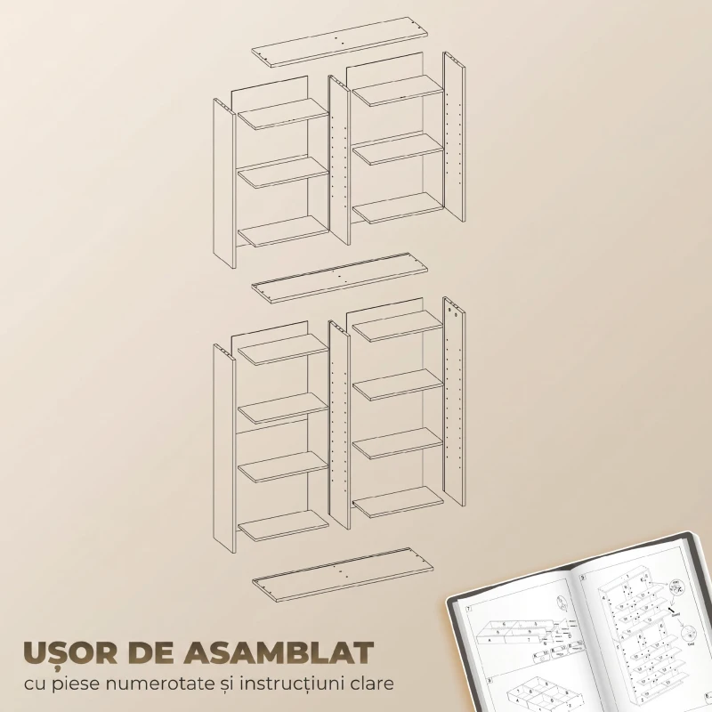 HOMCOM Raft pentru CD-uri cu 14 Rafturi Reglabile, Capacitate de 640 CD-uri/360 DVD-uri, 78.5x24x175 cm, Negru