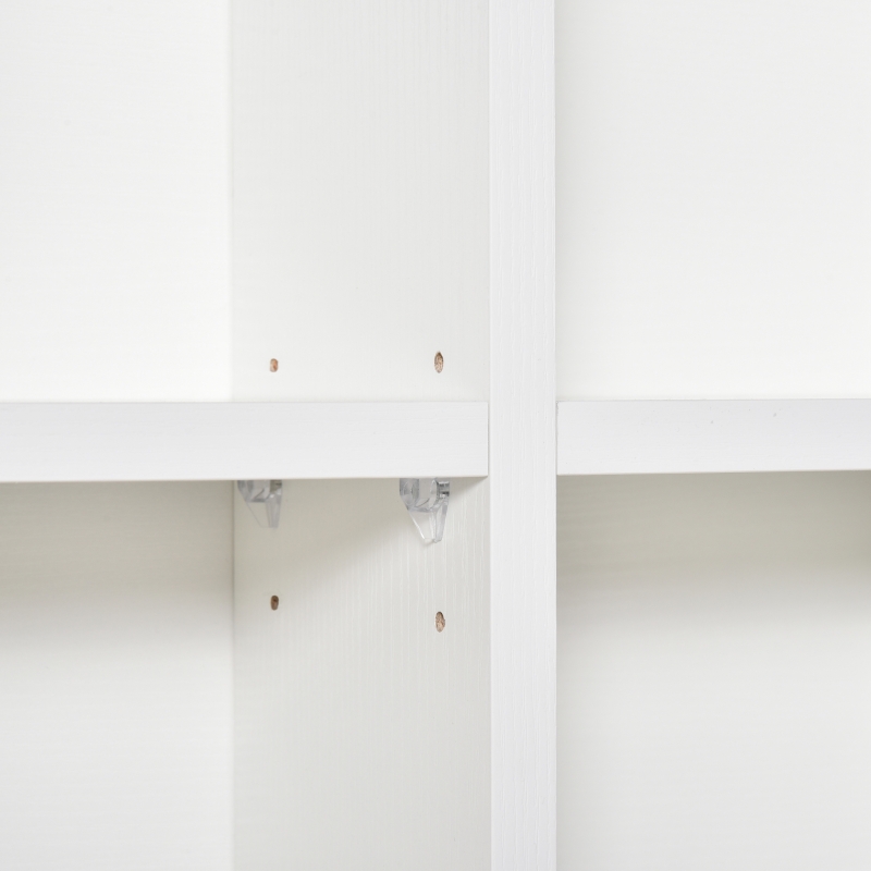 HOMCOM Mobile Libreria porta CD da 24 Ripiani ad Altezza Regolabile, in Legno, 130.5x89x20 cm, Bianco